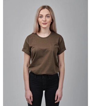 Женская футболка оверсайз коричневая 1036-КР ##от компании## Интернет-магазин молодежной одежды "Bagsmen" - ##фото## 1