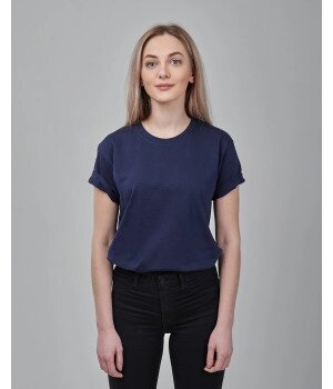 Женская футболка оверсайз темно-синяя 1036-32 ##от компании## Интернет-магазин молодежной одежды "Bagsmen" - ##фото## 1