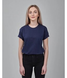 Жіноча футболка оверсайз темно-синя 1036-32