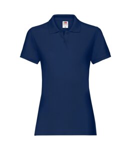 Женская футболка поло хлопок темно синяя 030-32