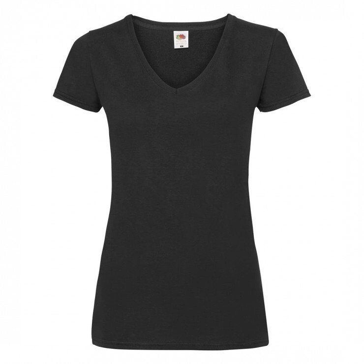 Женская футболка с V-образным вырезом черная 398-36 від компанії Інтернет-магазин молодіжного одягу "Bagsmen" - фото 1