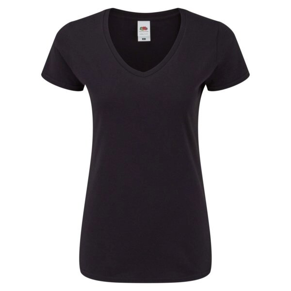 Женская футболка с V-образным вырезом черная 444-36 ##от компании## Интернет-магазин молодежной одежды "Bagsmen" - ##фото## 1