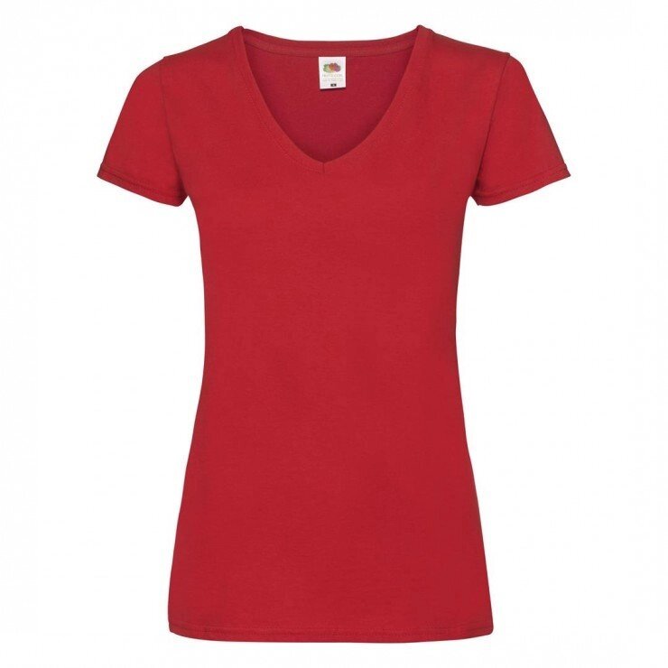 Женская футболка с V-образным вырезом красная 398-40 від компанії Інтернет-магазин молодіжного одягу "Bagsmen" - фото 1