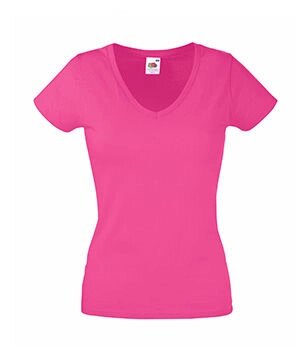 Женская футболка с V-образным вырезом малиновая 398-57 від компанії Інтернет-магазин молодіжного одягу "Bagsmen" - фото 1