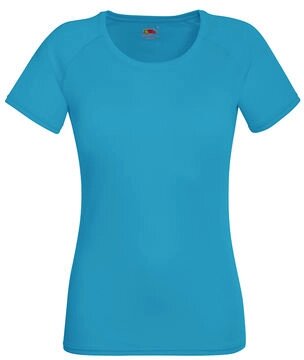 Женская спортивная футболка бирюзовая 392-ZU
