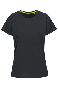 Жіноча спортивна футболка чорна Active Raglan