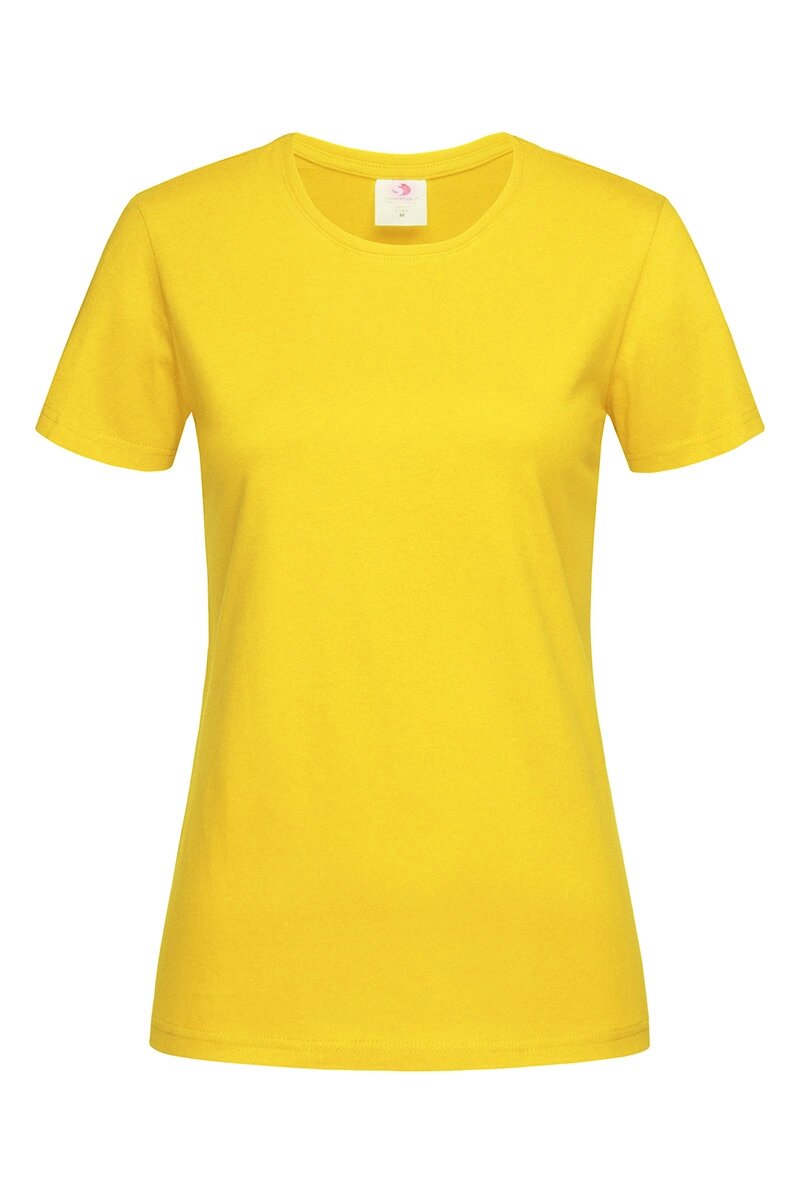 Жіноча футболка бавовна яскраво жовта Classic Women від компанії Інтернет-магазин молодіжного одягу "Bagsmen" - фото 1