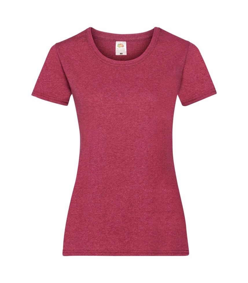 Жіноча футболка хлопок червона меланж 372-VH від компанії Інтернет-магазин молодіжного одягу "Bagsmen" - фото 1