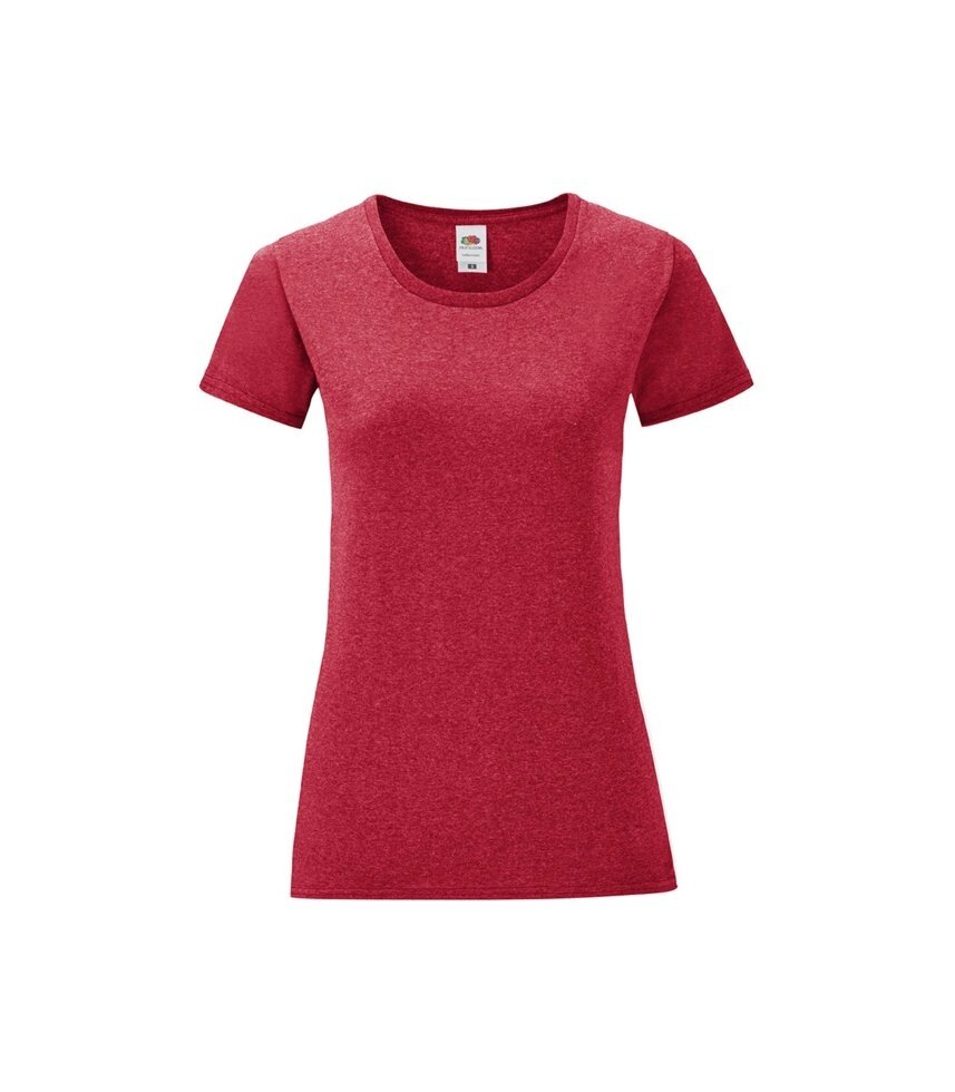 Жіноча футболка однотонна червона меланж 432-VH від компанії Інтернет-магазин молодіжного одягу "Bagsmen" - фото 1