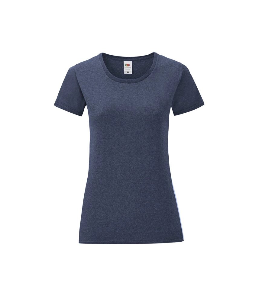 Жіноча футболка однотонна темно синя меланж 432-VF від компанії Інтернет-магазин молодіжного одягу "Bagsmen" - фото 1