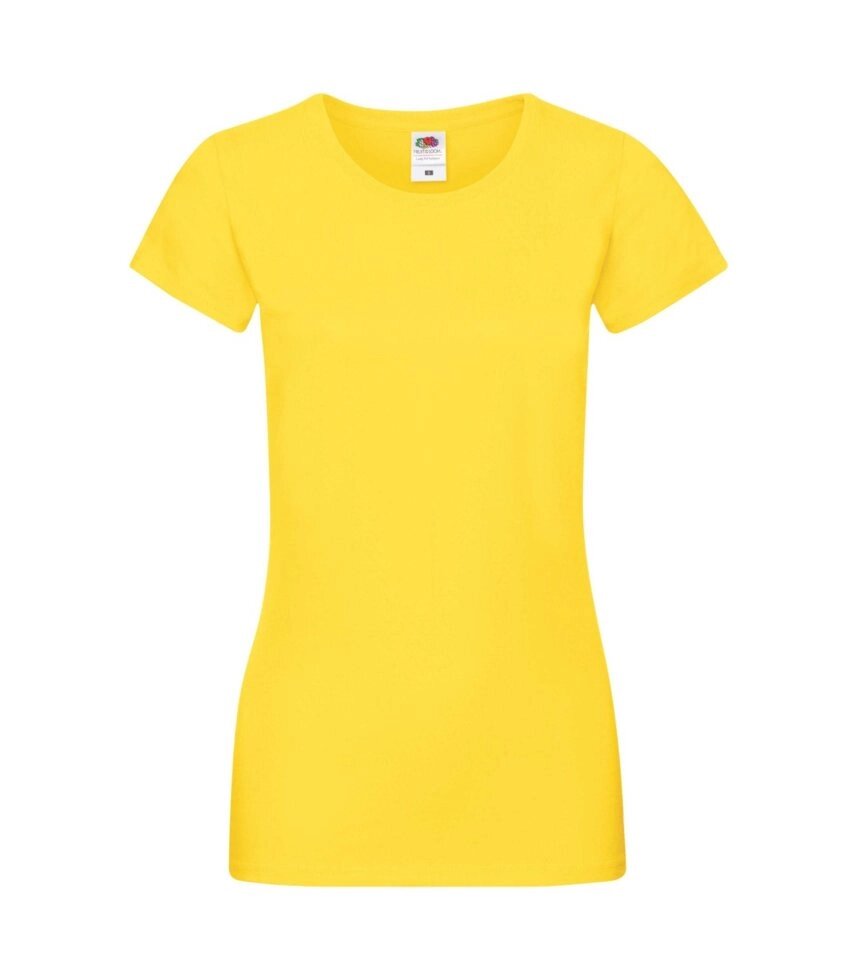 Жіноча футболка однотонна яскраво-жовта 414-К2 від компанії Інтернет-магазин молодіжного одягу "Bagsmen" - фото 1