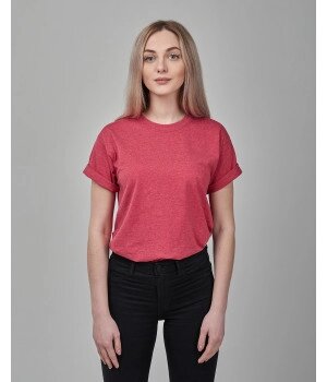 Жіноча футболка оверсайз червона меланж 1036 ВН від компанії Інтернет-магазин молодіжного одягу "Bagsmen" - фото 1