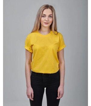 Жіноча футболка оверсайз жовта 1036-34 від компанії Інтернет-магазин молодіжного одягу "Bagsmen" - фото 1
