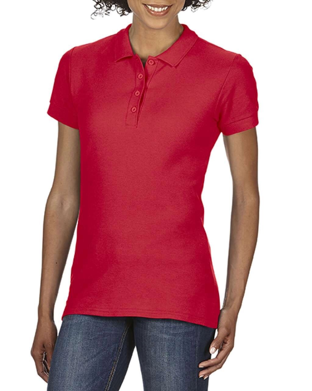 Жіноча футболка поло червона Softstyle від компанії Інтернет-магазин молодіжного одягу "Bagsmen" - фото 1