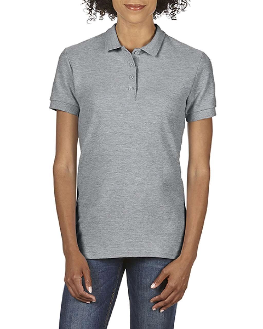 Жіноча футболка поло світло сіра Softstyle від компанії Інтернет-магазин молодіжного одягу "Bagsmen" - фото 1