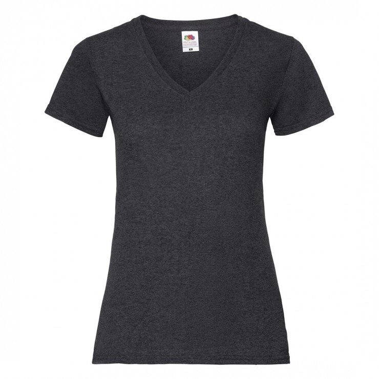 Жіноча футболка з V-подібним вирізом темно-сіра меланж 398-HD від компанії Інтернет-магазин молодіжного одягу "Bagsmen" - фото 1