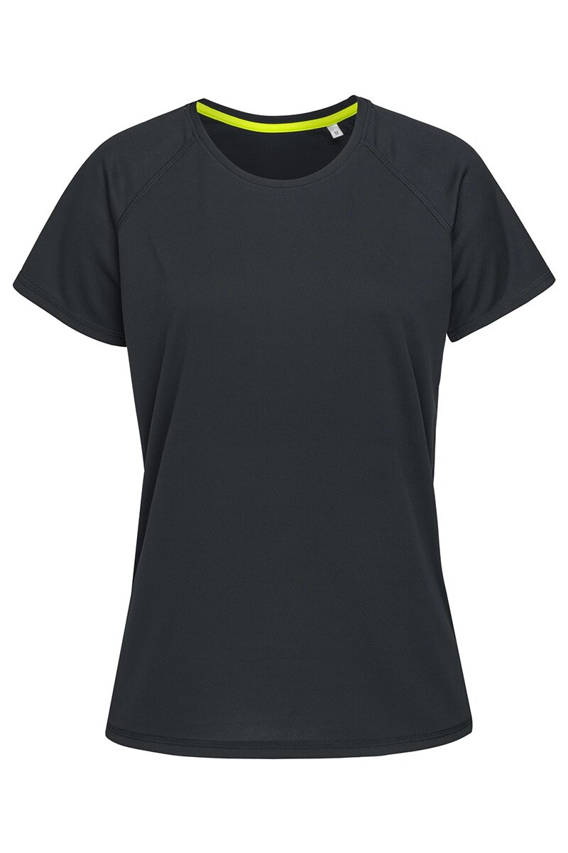 Жіноча спортивна футболка чорна Active Raglan від компанії Інтернет-магазин молодіжного одягу "Bagsmen" - фото 1