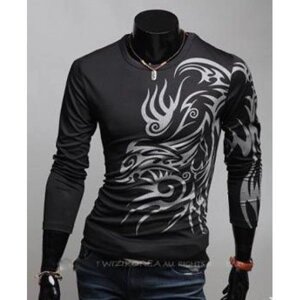 Чоловічий пуловер з принт стиль дракона