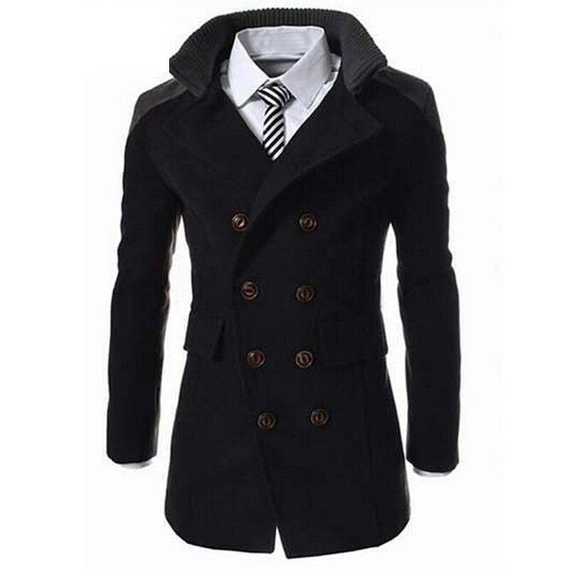 Двобортне легке пальто чоловіче з довгим рукавом, пальто весна-осінь, чоловіче - відгуки