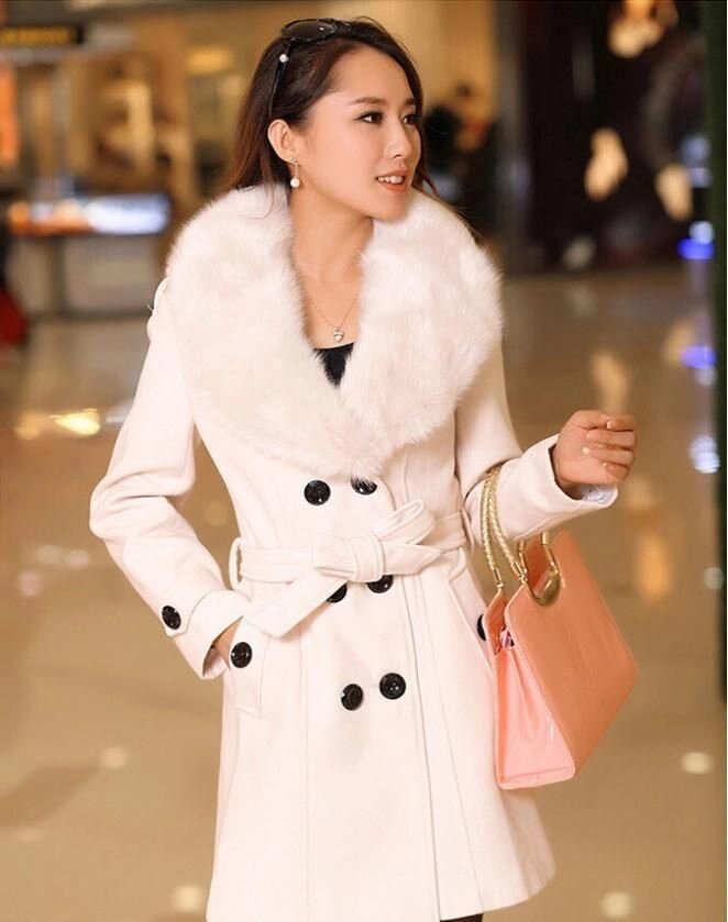 Жіночий зимовий пальто з хутряним коміром, елегантним зимовим пальто - опис