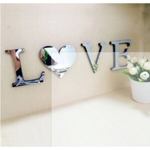 Дзеркальні букви BallenShiny Love, Home дзеркальна наклейка Букви 3D