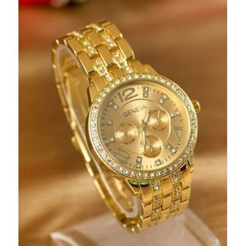 Жіночий кварцовий наручний годинник в стилі Geneva, жіночий наручний годинник на металевому браслеті