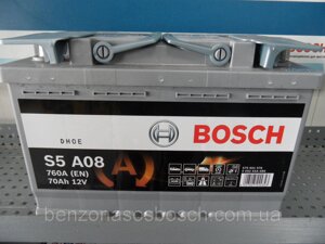 Автомобільний акумулятор BOSCH, 0092S5A080, 70Ah -AGM, Bosch Silver 70 Ач, 760А,