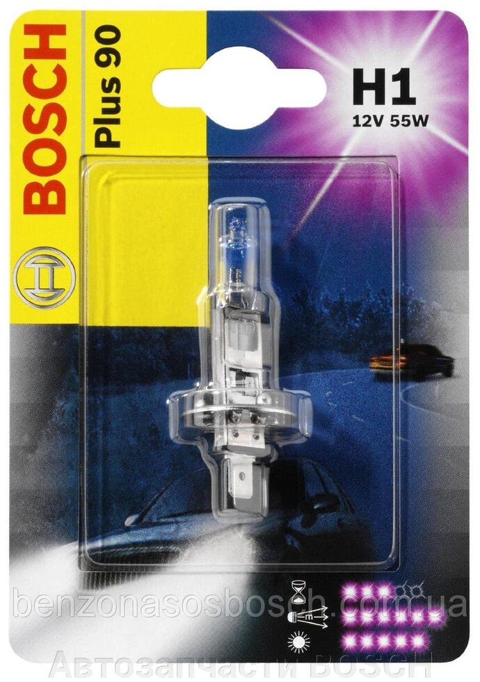 Лампочка H1+90 Bosch 1987301076, - огляд