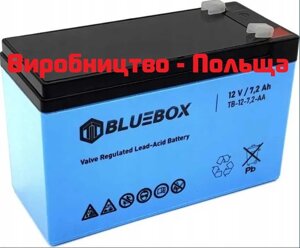 Акумулятор AGM гелевий BLUEBOX 12v, 7.2Ah (12 вольтів, 7.2 А·год) для ДБЖ (UPS, безперебійника), освітлення, охорони