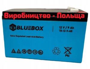 Акумулятор AGM гелевий BlueBox 12v, 9 Ah (12В вольтів, 9 А·год) для ДБЖ, освітлення, дитячих машинок, відеоспостереження