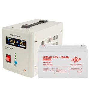 Комплект резервного живлення для котла і теплої підлоги LP (LogicPower) ДБЖ + гелева батарея (UPS 800VA + АКБ GL 1400W)