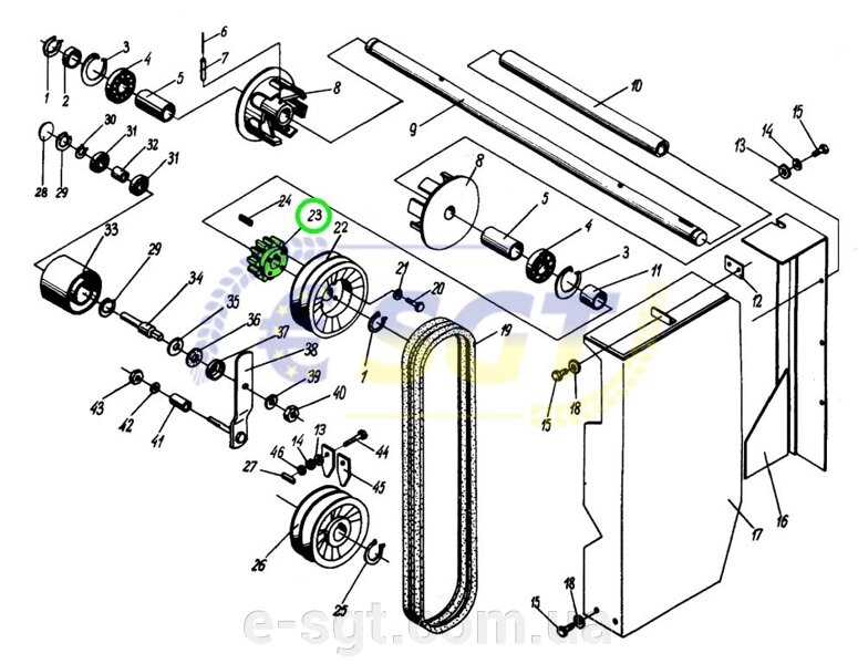 Шестерня z13 (4 отверстия) верхнего шкива горки Анна Z-644