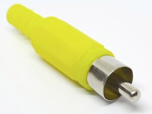 Роз'єм RCA (тюльпан) штекер жовтий пластик