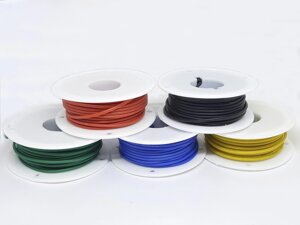 Набір силіконових дротів 22AWG (0.3мм2) 10м 5 кольорів монтажний провід