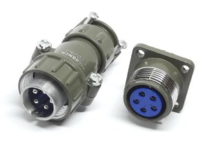 Металевий силовий роз'єм P20J9Q на 5 контактів