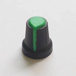 Ручка потенціометра AG2 чорна з зеленим верхом і смугою, D=15mm, H=17mm в Одеській області від компанії Кладовая мастера на Закупка