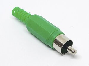 Роз'єм RCA (тюльпан) штекер зелений пластик в Одеській області от компании Кладовая мастера на Закупка