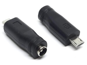 Перехідник роз'єму живлення DC (5.5x2.1мм в microUSB)