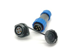 Герметичний роз'єм з овальним фланцем SP-13 4 pin IP-68