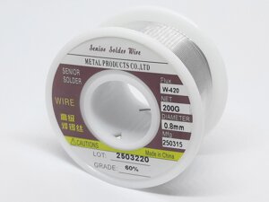 Припій YF Sn60Pb40 діаметром 0,8 мм з флюсом вага 0.2 кг в Одеській області від компанії Кладовая мастера на Закупка