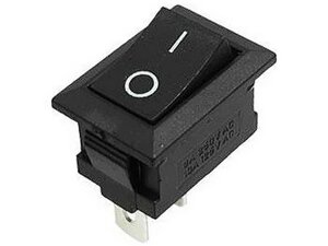 Клавішний перемикач KCD1-101-C3-B/2P ON-OFF з сталевими контактами 2pin чорний