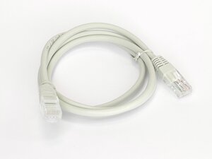 Патч-корд RJ-45 UTP CAT5e сірий 1 метр кабель LAN вита пара