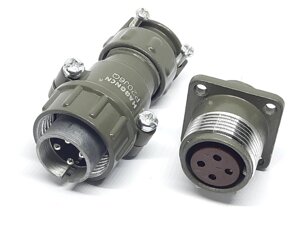 Металевий силовий роз'єм P20J6Q на 4 контакти