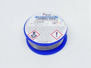 Припій з флюсом для пайки Cynel d-2,5 mm котушка 100g