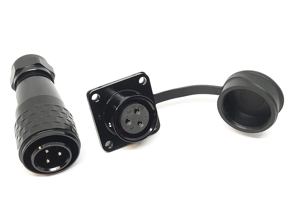 Роз'єм SA16-3P 3 контакти квадратний фланець пара від компанії Кладова Майстра на Закупка - фото 1