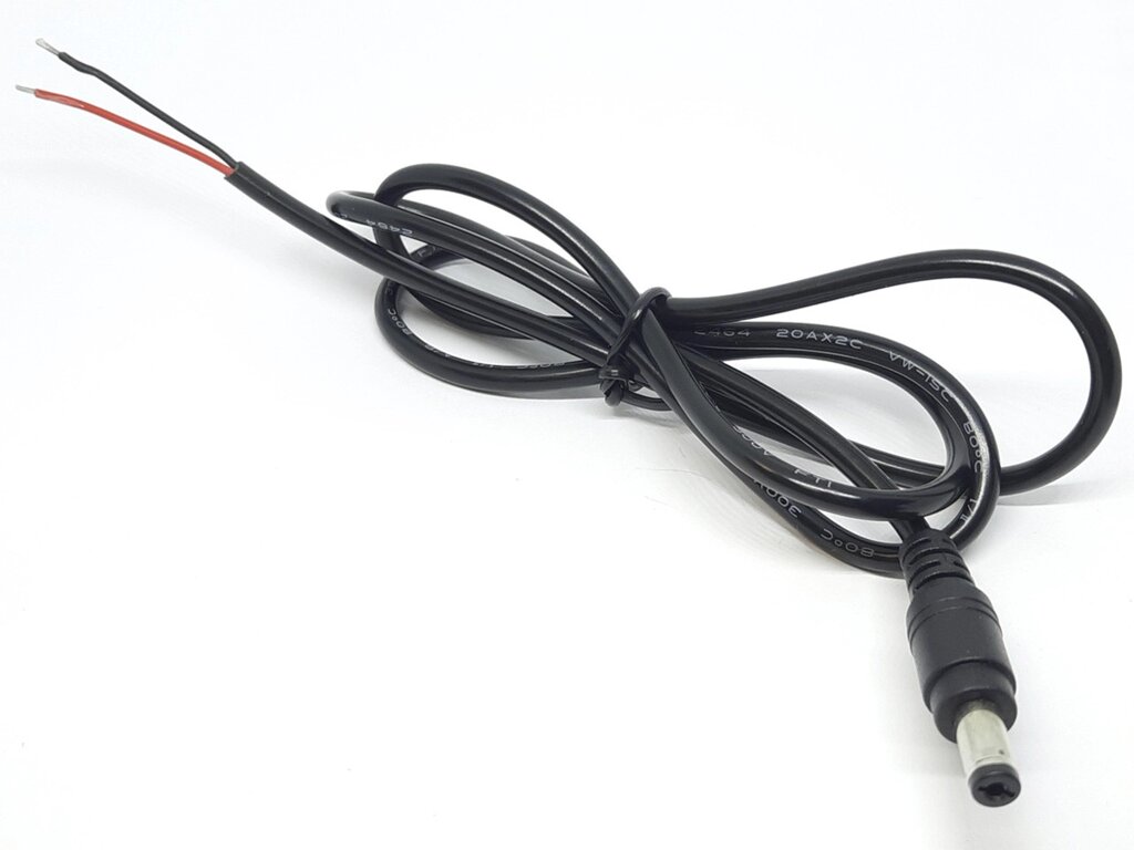 Штекер живлення DC 5,5x2,1 мм із дротом 1 м від компанії Кладова Майстра на Закупка - фото 1