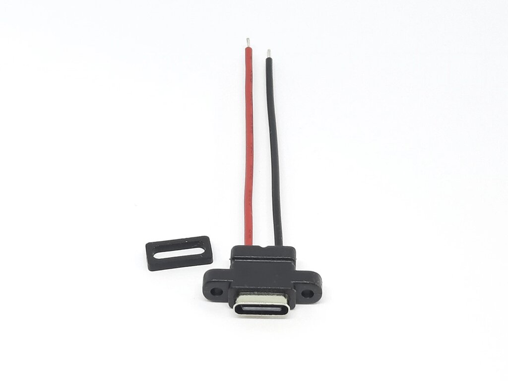 USB type-C гніздо вертикальне з дротами 6 см під пайку на корпус від компанії Кладова Майстра на Закупка - фото 1