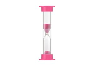 Пісочний годинник у безпечному пластиковому тубусі на 2 хвилини Рожевий