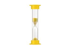 Пісочний годинник у безпечному пластиковому тубусі на 2 хвилини Жовтий