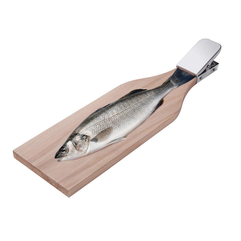 Дошка обробна для чищення риби із затискачем з бука 60х14 см Wood&Steel від компанії ВсеСам - все для дому та саду - фото 1